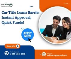 Get Loan Approved provides Car Title Loans Barrie with instant approval and no credit checks. Use your vehicle’s title to secure fast cash while continuing to drive your car. Our low-interest loans are designed to help you manage unexpected expenses or emergencies with ease. Apply today for a hassle-free process and quick access to the funds you need. Contact Get Loan Approved now for a smooth borrowing experience in Barrie.