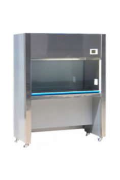 Labexpo Vertical Laminar Air Flow workstation ensures a Grade 100 clean environment with 0.3/0.5 micron HEPA filtration, dual UV and fluorescent lamps, adjustable airflow, and quiet operation. Featuring an LCD panel, a corrosion-proof surface, and a a HEPA alarm, it supports aseptic tasks for two users.