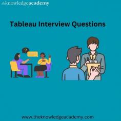 Prepare to excel in your Tableau interviews with a comprehensive list of essential questions. From basic concepts to advanced analytics, this guide covers topics like data visualization, dashboard creation, filters, and calculated fields. Gain insights into real-world scenarios to showcase your Tableau expertise confidently. For more details visit: https://www.theknowledgeacademy.com/blog/tableau-interview-questions-and-answers/