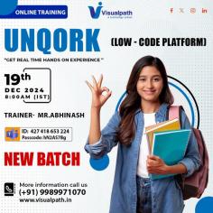 Join Link: https://bit.ly/4fqXwnY Meeting ID: 427 418 653 224 Passcode: hN2AS7Bg Attend Online #Newbatch On #Unqork by Mr. abhinash Demo on: 19/12/2024 @8am (IST) Contact us: +91 9989971070 WhatsApp: https://www.whatsapp.com/catalog/919989971070/  Visit: https://www.visualpath.in/Unqork-online-training.html