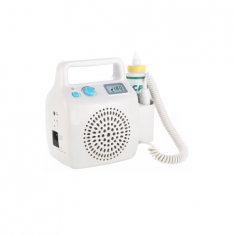 Medzer Ultrasound Fetal Doppler includes a large LCD for clear FHR readings, a 2.5 MHz detachable, easy-to-clean probe, and high sensitivity for instant detection. Features include de-noising, Hi-Fi sound, FHR and low battery alarms, plus energy-saving overcharge protection.
