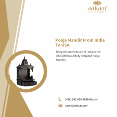 Pooja Mandir from India to USA in the fastest possible time

Shop for premium quality wall hanging Pooja Mandir at affordable prices only at Aakaar.com. Explore more than forty different Pooja Mandir designs in various sizes that are handcrafted to suit your divine needs. Our Wooden Temples are easy to clean and require almost no assembly. We also offer to custom-make your Wooden Temple or Pooja Mandapam or Pooja Mandir with doors or without doors, to fit your size. Visit us at Aakaar.com for all your Pooja Mandir For Home and even get Pooja Mandir For Sale In India.