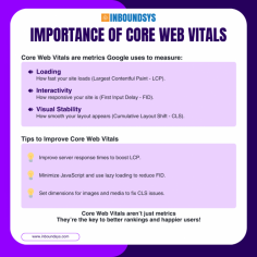 Core Web Vitals are more than just metrics - they're the foundation of a stellar user experience and top-tier SEO performance.
From faster loading to smooth navigation, discover how optimizing these vitals can transform your website's success!
Ready to elevate your site? Let's make it happen!