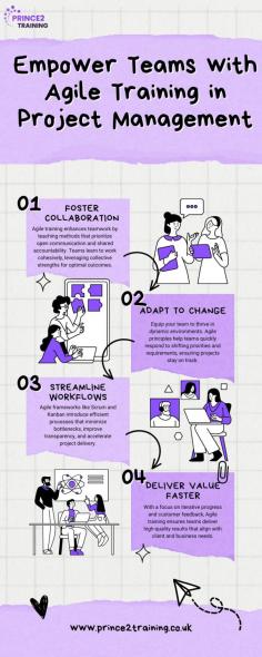 Transform your team’s performance with Agile Training in Project Management. This program equips professionals with the skills to foster collaboration, enhance adaptability, and deliver value-driven results. Learn to implement Agile frameworks like Scrum and Kanban to streamline workflows, improve communication, and respond effectively to evolving project requirements. With Agile principles at the core, your team will be empowered to innovate, meet objectives faster, and achieve sustainable success in today’s dynamic business environment. For more details visit : https://www.prince2training.co.uk/courses/agile-training

