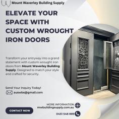 ELEVATE YOUR SPACE WITH CUSTOM WROUGHT IRON DOORS

Transform your entryway into a grand statement with custom wrought iron doors from Mount Waverley Building Supply. Designed to match your style and crafted for security.

Send Your Inquiry Today!

auswbs@gmail.com

Visit Us: https://mwbuildingsupply.com.au/irondoor