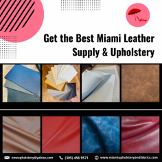 Find the best quality leather supplies and upholstery services in Miami. Whether you're upgrading furniture or redesigning car interiors, we offer premium materials and expert craftsmanship to bring your ideas to life. With a focus on style, durability, and personalized service, we make your space look amazing.