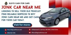 Looking to sell your old vehicle? Find reliable services to buy junk cars near me and get cash for your car today. 
For more information: https://eldyscashforcars.com/