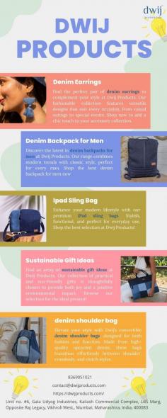 Enhance your modern lifestyle with our premium iPad sling bags. Stylish, functional, and perfect for everyday use. Shop the best selection at Dwij Products!

More info
Email Id-	contact@dwijproducts.com
Phone No-	8369051021	
Website-	https://dwijproducts.com/products/upcycled-crossbody-unisex-ipad-sling-bag
