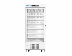 Advalab Single-Door Pharmacy Refrigerator ensures safe drug and vaccine storage with precise temperature control from two to eight degrees Celsius and a 416-liter capacity. It features a digital display, alarms, a glass door, a durable stainless interior, adjustable shelves, and quiet, low-maintenance operation.
