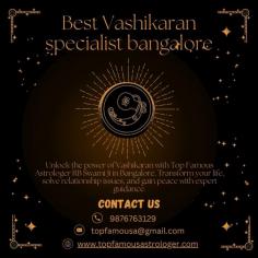 Looking for the top Vashikaran specialist in Bangalore? Your search ends with the renowned astrologer RB Swami Ji, a trusted Vashikaran specialist in Bangalore! ﻿Known for his remarkable information in astrology and Vashikaran, he gives powerful solutions to demanding situations in love, relationships, career, and personal lifestyles. With proven techniques designed for lasting results, RB Swami Ji helps you achieve happiness, success, and peace. Let his guidance bring positive changes to your life. Contact RB Swami Ji today and take the first step toward transforming your future! Visit here to know more information - www.topfamousastrologer.com/vashikaran-specialist-in-bangalore