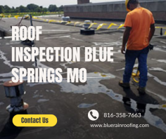 Ensure your roof is in top condition with a professional Roof Inspection Blue Springs MO from Blue Rain Roofing & Restoration. Our thorough inspections detect potential issues early, preventing costly repairs and protecting your home. Schedule your roof inspection today for peace of mind!