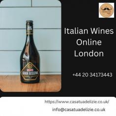 Shop Italian wines online in London at CasaTuaDelizie. Choose from a handpicked selection of exquisite reds, whites, and sparkling wines from Italy’s top vineyards. Enjoy fast shipping, secure transactions, and excellent customer service. Elevate your wine collection with the finest Italian wines delivered directly to your door.	

Website: https://www.casatuadelizie.co.uk/

Email: info@casatuadelizie.co.uk

Call: +44 20 34173443
