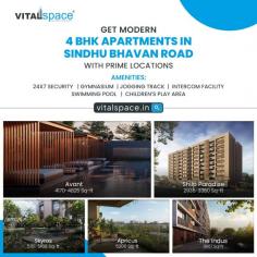 Discover luxurious 4 BHK apartments on Sindhu Bhavan Road, offering modern designs and prime locations. Enjoy spacious living, premium amenities, and excellent connectivity to key city areas. Perfect for families seeking elegance and convenience in one of Ahmedabad's most prestigious neighborhoods. Experience upscale living like never before—your dream home awaits!