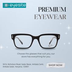 Discover premium eyewear at EyeSite Ambala, where style meets quality. Our collection features high-end frames from top global brands, offering both comfort and elegance. Whether you're looking for sophisticated prescription glasses or fashion-forward sunglasses, EyeSite provides a curated selection to suit your unique taste. Visit us today and experience eyewear that enhances your vision and elevates your style!

Google Map:- https://maps.app.goo.gl/adMVmpm1xkkiVv8a8