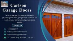 Discover premium garage door solutions with Carlson Garage Doors, a trusted company near Bristol, CT. Specializing in residential and commercial services, we offer expert repairs, replacements, and installations tailored to your needs. Our commitment to quality and customer satisfaction ensures durable and reliable results for your property. Choose us for exceptional craftsmanship and prompt, professional service.

Visit Us: https://carlsondoors.com/

Phone:  +18605823367

Email: carlsondoor@gmail.com

Address: 74 Owens Way, Bristol, CT 06010

