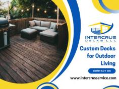 Deck railings are not only necessary for safety, but they can also be aesthetically pleasing. Intercrus Decks provides a variety of railing options, including modern metal, classic wood, and glass panels, that not only secure your deck but also enhance its design. Whether you prefer a sleek, minimalist look or a more decorative style, we'll help you select railings that strike the perfect balance of safety and aesthetics.
