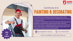 "Master the art of painting and decorating with AHMI’s Certificate III in Painting and Decorating. Whether you're looking to kickstart your career or elevate your skills, this course equips you with the expertise to transform spaces and build a successful future in the industry."
Apply Today..
Call us at - +61 2 9687 3323, +61 402 997 378
Email - opmgr@ahmi.edu.au
or visit - https://www.ahmi.edu.au/