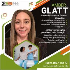 Amber Glatt, Registered Occupational Therapist at In Step Physical Therapy, specializes in Graded Motor Imagery, Trauma-Informed Care, and Acceptance Commitment Therapy. With expertise in managing persistent pain, Amber helps patients regain function and independence. Connect with us today! 