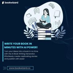 Unlock your storytelling potential with the AI Book Writing Generator. Transform your ideas into a polished book in just minutes, with full creative control or AI assistance. Whether you’re crafting a novel, memoir, or guide, this tool makes writing fast, easy, and impactful. Bring your book to life today with BookWizard.