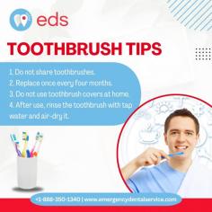 Toothbrush Tips | Emergency Dental Service

Follow these toothbrush tips for optimal oral hygiene: Don't share toothbrushes; replace them every four months; avoid using covers at home; and rinse with tap water after use. Following these tips leads to a healthier, better-brushing routine.  Schedule an appointment at 1-888-350-1340.