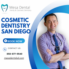 Enhance your smile with professional Cosmetic Dentistry San Diego services at Mesa Dental. From teeth whitening to veneers and full smile makeovers, our expert team provides personalized solutions to improve your smile’s aesthetics and boost your confidence. Schedule a consultation today for a brighter, more radiant smile!