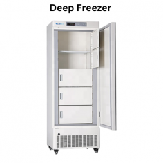 Labnics deep freezer is an ergonomically designed upright cold storage system, engineered for optimal efficiency and durability. Operating within a low temperature range of minus 10 to minus 25 degrees Celsius, it has a capacity of 328 liters, features direct cooling, and has manual defrost capabilities.
