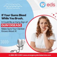 Gum Disease | Emergency Dental Service

If your gums bleed while brushing, it could be an early indication of gum disease. It's important to inform your dentist about this issue quickly. Regular dental checkups and proper dental hygiene can help avoid and treat gum disease quickly. Don't ignore this warning sign—schedule a dental checkup today with Emergency Dental Service.  Schedule an appointment at 1-888-350-1340. 

