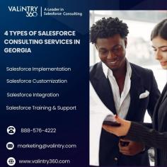 

Unlock the full potential of your Salesforce investment with VALiNTRY's360 expert Salesforce Consulting Services in Georgia. Our certified consultants specialize in tailored solutions to streamline your business operations, enhance customer relationships, and drive measurable results. From seamless Salesforce implementation and customization to advanced analytics and integration, we deliver end-to-end services designed to meet your unique business needs. Whether you're a growing startup or an established enterprise, VALiNTRY360 ensures your Salesforce platform works as a catalyst for innovation and success. Partner with us to elevate your business and achieve scalable growth through the power of Salesforce.

For more info visit us https://valintry360.com/salesforce-consulting-services-in-georgia