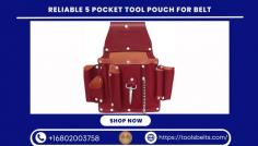 Reliability meets functionality with this 5-pocket tool pouch. Built from premium natural grain leather, it offers durability and consistent performance. The reinforced stitching and ergonomic design ensure it can handle the toughest tasks with ease.

Features

Reliable design with durable materials.
Reinforced stitching for long-lasting use.
Spacious 5-pocket layout for tool organization.
Lightweight for effortless daily wear.


