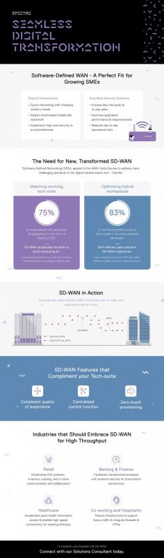 Spectra offers robust SD-WAN solutions for businesses seeking secure, high-performance networks with centralized control and optimization.