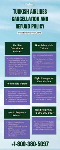 Discover how to navigate Turkish Airlines' cancellation and refund policy effortlessly. From understanding the 24-hour cancellation refund rule to managing non-refundable and refundable tickets, this infographic simplifies every detail. Learn how to modify bookings, request refunds online, and access expert support at +1-800-380-5097. Travel stress-free with all the essential information at your fingertips!
Visit now: https://tinyurl.com/bdvn84bn