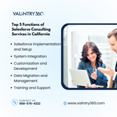 VALiNTRY360 offers expert Salesforce Consulting Services in California, providing businesses with tailored solutions to maximize their Salesforce investment. Our top functions include Salesforce implementation and setup to align the platform with your business needs, seamless system integration for improved workflows, and customization to ensure unique requirements are met. We specialize in data migration and management, ensuring secure and accurate transitions from legacy systems. Additionally, we provide comprehensive training and ongoing support to empower teams and optimize system performance. Partner with VALiNTRY360 for reliable Salesforce consulting services in California and achieve enhanced productivity and business success.
For more info: https://valintry360.com/salesforce-consulting-services-in-california
Contact us: 1-800-360-1407
Email : info@valintry.com