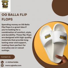 Spending money on OG Balla Flip Flops is a great idea if you're looking for a combination of comfort, style, and durability. These flip-flops are designed with high-quality materials that provide long-lasting wear and support, making them perfect for everyday use or casual outings. With their cool designs and versatile appeal, they can be a good fit for any wardrobe. Whether you are looking for regular wear or a casual type, there are many options available at our shop that are worth buying. Try it out now!
