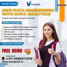 Learn from real-time experts at Visualpath, the premier AWS Data Engineering Training Institute. Our course ensures you’re ready for the AWS Data Engineer Certification, with training available in Hyderabad and globally, including the USA, UK, Canada, Dubai, and Australia. Call us at +91-9989971070 for more information. WhatsApp: https://www.whatsapp.com/catalog/919989971070/ Visit blog: https://visualpathblogs.com/ Visit: https://www.visualpath.in/online-aws-data-engineering-course.html 