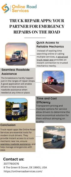 Stranded on the road? The truck repair app connects you with experienced truck mechanic near me professionals and 24/7 roadside assistance. Whether it’s a flat tire or engine trouble, resolve issues quickly and get back on track. Your repair partner is just a tap away! Visit here to know more:https://medium.com/@onlineroadservices/truck-repair-apps-your-partner-for-emergency-repairs-on-the-road-54965166165a