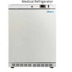 Advalab Medical Refrigerator offers safe storage with a 60L capacity and consistent 2°C to 8°C cooling. It features forced air cooling, a microprocessor controller, a lockable door, alarms for malfunctions, CFC-free refrigerant, low noise, an adjustable shelf, and auto-defrost.
