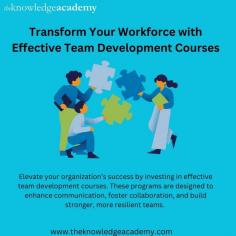 Elevate your organization’s success by investing in effective team development courses. These programs are designed to enhance communication, foster collaboration, and build stronger, more resilient teams. By equipping your workforce with the skills needed to adapt and thrive in any environment, you’ll boost productivity, strengthen relationships, and create a culture of continuous growth and success. For more details visit: https://www.theknowledgeacademy.com/courses/management-training/team-development-masterclass/