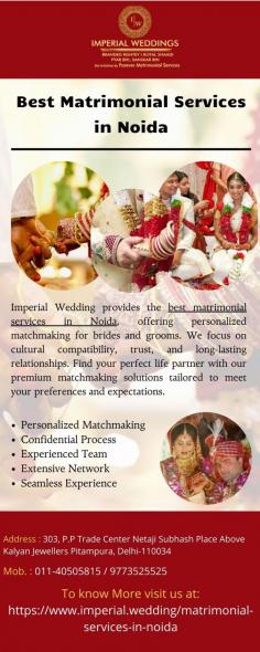 Imperial Wedding offers premium Jain Matrimonial Services in Delhi, specializing in personalized matchmaking. They connect Jain families with compatible matches, ensuring cultural and value alignment. With a vast network and dedicated support, Imperial Wedding makes finding a life partner seamless and meaningful.

Website:https://www.imperial.wedding/jain-rishte-in-delhi-ncr-india



