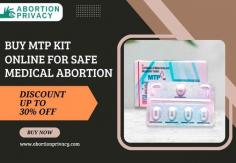 Buy MTP Kit online for simple and safe access to women's health medicine with 30% Off. Quick, private, and doorstep delivery for you to carry out the abortion procedure in private at your comfort. Visit AbortionPrivacy for more information and great offers.