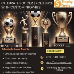 Celebrate your soccer victories in style with Trophy Deals! Our beautifully designed, customizable trophies are perfect for players, teams, and tournaments. Crafted with precision, these trophies are more than just awards—they’re cherished symbols of achievement.