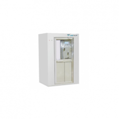 Labtron Air Shower is a cleanroom entry chamber with a stainless steel frame, 6 high-pressure adjustable nozzles, HEPA filters, and a 12 m/s wind speed for particle removal. Features include a dual-door interlock, an adjustable 0-99 sec. timer, an LED touch panel, and an emergency stop.
