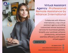 Collaborate with Alliance International, a top virtual assistant agency providing customized remote assistance services for businesses globally. Simplify your workload, enhance productivity, and achieve seamless efficiency with expert virtual support. For more information visit: www.allianceinternational.co.in/virtual-assistant-companies.