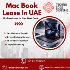  MacBook Lease in UAE for your event, here Techno Edge System L.L.C, provides the best premium quality Macbooks for conference, or exhibition. Its slim design and powerful capabilities make it ideal for both individual use and group activities. Book now to enhance your event experience. For booking call at +971-54-4653108.