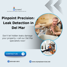 Discover reliable leak detection services in Del Mar, CA, with Olympia Plumbing. We use advanced tools to quickly identify and repair hidden leaks, saving you time, water, and money. Our plumbing experts ensure accurate solutions to protect your home and prevent costly damage, regardless of the size of the problem. Olympia Plumbing provides prompt, professional service tailored to your needs. Contact us today for expert leak detection in Del Mar CA!