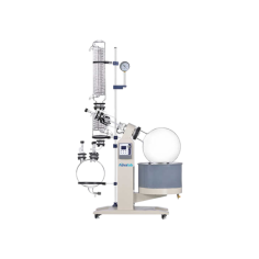 Advalab Rotary Evaporator operates within a speed range of 20 to 140 rpm for efficient solvent evaporation. It includes glass connection clamps and a flask ejector wrench for enhanced convenience and safety. Flameproof Customization, Integrated Safety Protection.