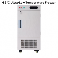 Ezilab -86°C ultra-low temperature freezer provides precise and secure storage for biological samples with a 58 L capacity and durable materials. It features uniform cooling, eco-friendly refrigeration, and a user-friendly design for reliable and efficient operation.