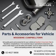 Buy top-quality vehicle parts and accessories at Southern Cross Auto Clips! Whether you’re upgrading, repairing, or maintaining your car, we provide a wide range of reliable products to meet your needs. Our team is dedicated to ensuring you get the right fit every time, with durable and premium-grade options. Call us today at 02 4627 9908 to explore our inventory and experience unmatched customer service. Your vehicle deserves the best, and we’re here to deliver!