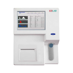 Ezilab Hematology Analyzer delivers quick, accurate CBC results with just 20µl of blood in under a minute. It performs 60 tests/hour, supports regular and micro-sampling tubes, and stores up to 100,000 data points with 22 parameters and histograms.