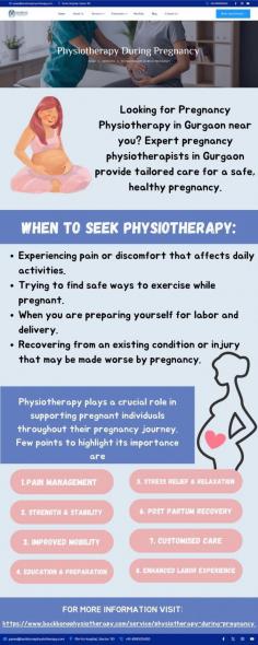 Backbone Physiotherapy offers expert Pregnancy Physiotherapy in Gurgaon near me, ensuring mothers-to-be experience relief and comfort throughout their pregnancy. Our dedicated pregnancy physiotherapists in Gurgaon specialize in managing pregnancy-related discomforts like back pain, pelvic instability, and joint stiffness. With customized treatment plans, gentle exercises, and professional care, we help improve posture, strength, and mobility for a smoother delivery. Stay active, reduce pain, and feel supported during this crucial phase. Book an appointment today with our experienced physiotherapists to make your pregnancy journey healthier and happier!
Visit: https://www.backbonephysiotherapy.com/service/physiotherapy-during-pregnancy