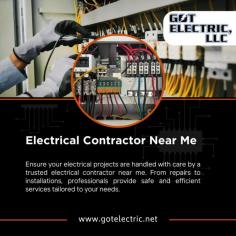 Ensure your electrical projects are handled with care by a trusted electrical contractor near me. From repairs to installations, professionals provide safe and efficient services tailored to your needs.